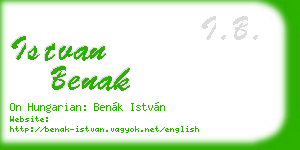 istvan benak business card