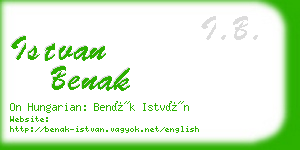 istvan benak business card